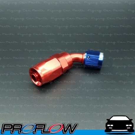 PROFLOW 100 Series 60 Degree Hose End Fitting Blue/Red  AN -6 (AN6)