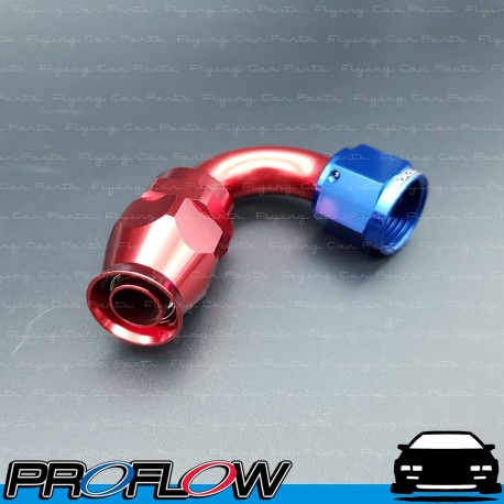 PROFLOW 200 Series 120 Degree Hose End Fitting Blue/Red For PTFE AN -10 (AN10)