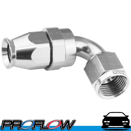 PROFLOW 200 Series 120 Degree Hose End Fitting Polished For PTFE  AN -8 (AN8)