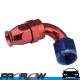 PROFLOW 200 Series 150 Degree Hose End Fitting For PTFE Red/Blue  AN -4 (AN4)