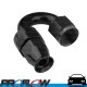 PROFLOW 200 Series 180 Degree Hose End Fitting Black For PTFE  AN -6 (AN6)