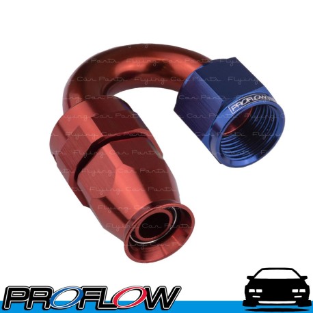 PROFLOW 200 Series 180 Degree Hose End Fitting Blue/Red For PTFE AN -4 (AN4)