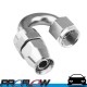 PROFLOW 200 Series 180 Degree Hose End Fitting Polished For PTFE  AN -4 (AN4)