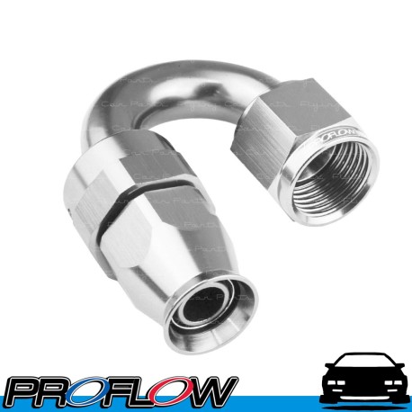 PROFLOW 200 Series 180 Degree Hose End Fitting Polished For PTFE  AN -6 (AN6)