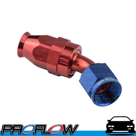 PROFLOW 200 Series 45 Degree Hose End Fitting Blue/Red For PTFE AN -3 (AN3)