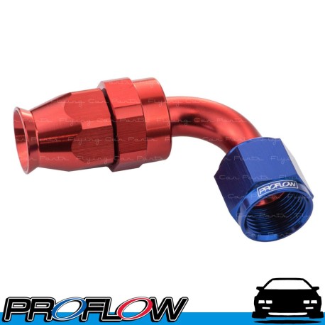 PROFLOW 200 Series 90 Degree Hose End Fitting Blue/Red For PTFE  AN -4 (AN4)