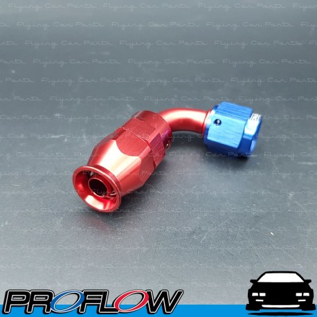 PROFLOW 200 Series 90 Degree Hose End Fitting Blue/Red For PTFE AN -6 (AN6)