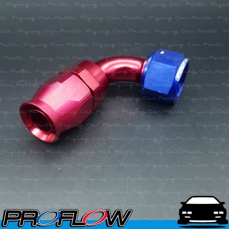 PROFLOW 200 Series 90 Degree Hose End Fitting Blue/Red For PTFE  AN -12 (AN12)