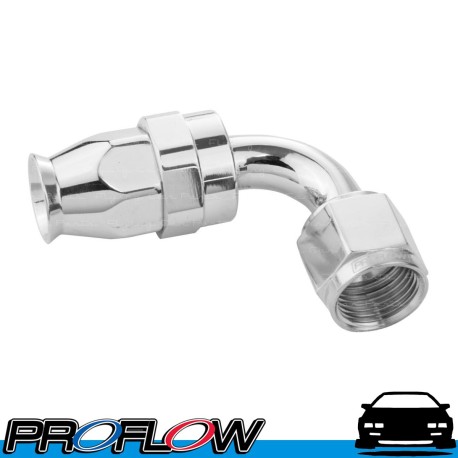 PROFLOW 200 Series 90 Degree Hose End Fitting Polished For PTFE  AN -10 (AN10)