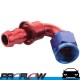 PROFLOW 400 Series 120 Degree Hose End Fitting Blue/Red Push On  AN -4 (AN4)