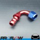 PROFLOW 400 Series 120 Degree Hose End Fitting Blue/Red Push On  AN -10 (AN10)