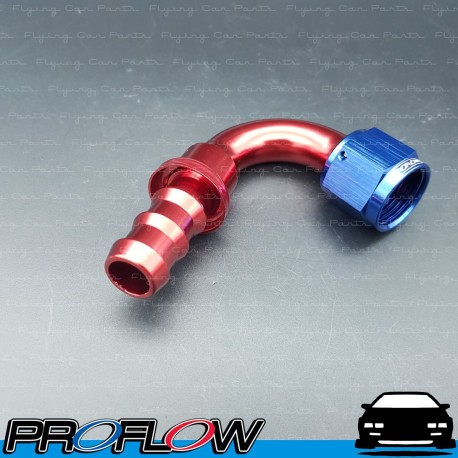 PROFLOW 400 Series 120 Degree Hose End Fitting Blue/Red Push On  AN -10 (AN10)