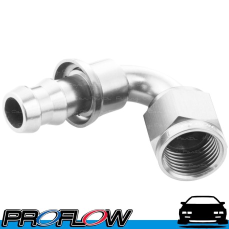 PROFLOW 400 Series 120 Degree Hose End Fitting Polished Push On  AN -4 (AN4)