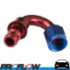 PROFLOW 400 Series 150 Degree Hose End Fitting Blue/Red Push On  AN -4 (AN4)