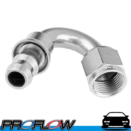 PROFLOW 400 Series 150 Degree Hose End Fitting Polished Push On  AN -4 (AN4)