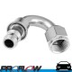 PROFLOW 400 Series 150 Degree Hose End Fitting Polished Push On  AN -6 (AN6)