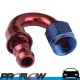 PROFLOW 400 Series 180 Degree Hose End Fitting Blue/Red Push On  AN -4 (AN4)