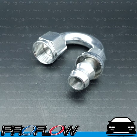 PROFLOW 400 Series 180 Degree Hose End Fitting Polished Push On  AN -8 (AN8)