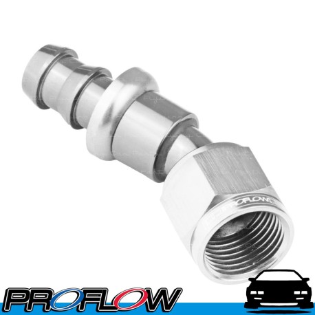 PROFLOW 400 Series 30 Degree Hose End Fitting Polished Push On  AN -4 (AN4)