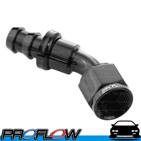 PROFLOW 400 Series 45 Degree Hose End Fitting Black Push On  AN -4 (AN4)