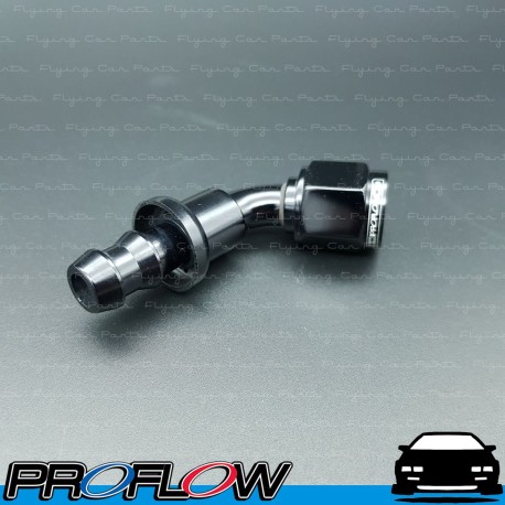 PROFLOW 400 Series 60 Degree Hose End Fitting Black Push On  AN -6 (AN6)