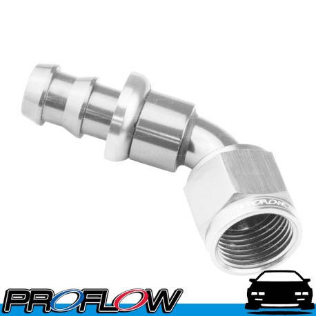 PROFLOW 400 Series 60 Degree Hose End Fitting Polished Push On  AN -4 (AN4)