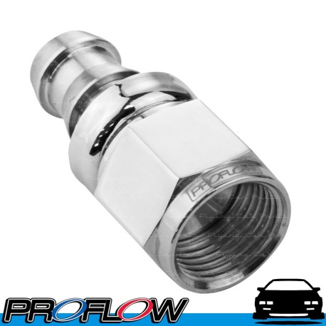 PROFLOW 400 Series Straight Hose End Fitting Polished Push On  AN -8 (AN8)