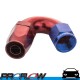 PROFLOW 500 Series 150 Degree Hose End Fitting Blue/Red Cutter  AN -4 (AN4)