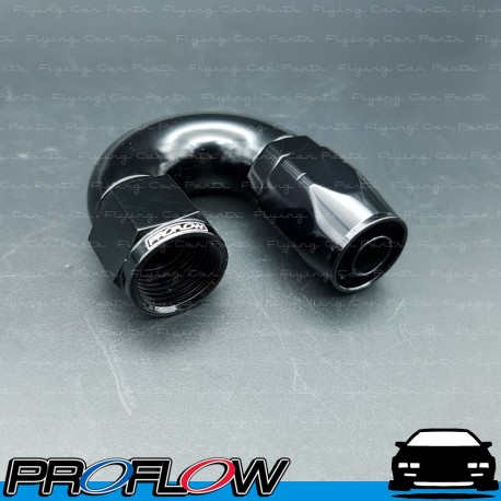 PROFLOW 500 Series 180 Degree Hose End Fitting Black Cutter  AN -8 (AN8)