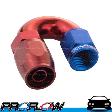 PROFLOW 500 Series 180 Degree Hose End Fitting Blue/Red Cutter  AN -4 (AN4)