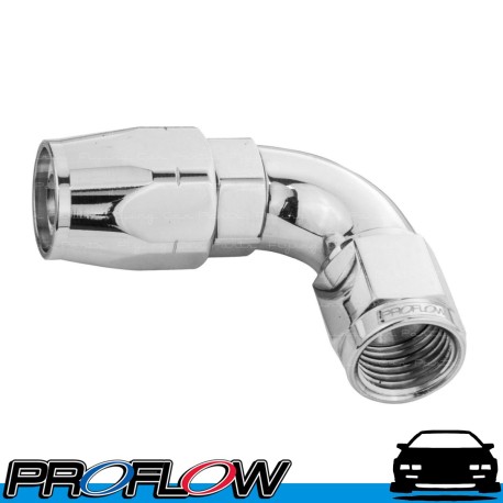 PROFLOW 500 Series 90 Degree Hose End Fitting Polished Cutter  AN -6 (AN6)