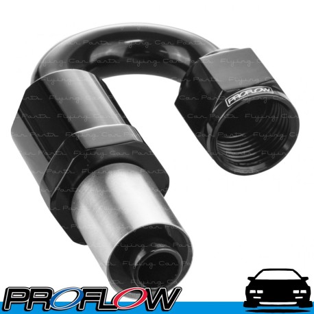 PROFLOW 600 Series Crimp Hose Ends Fitting 180 Degree Black AN -4 (AN4)