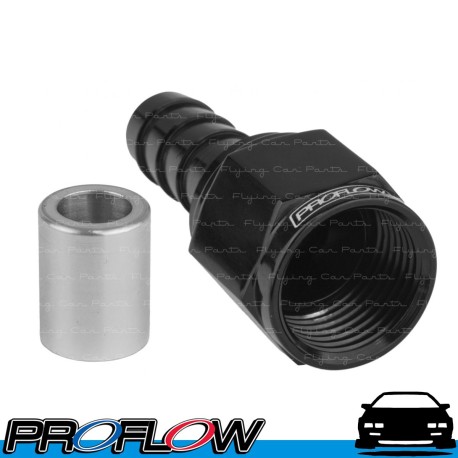 PROFLOW 600 Series Crimp Hose Ends Straight Fitting Black  AN -8 (AN8)