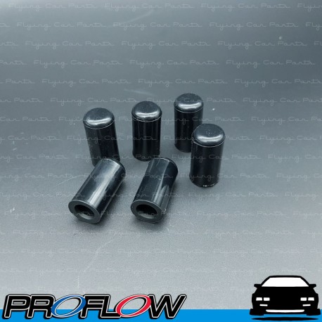 PROFLOW 6 x Silicone Vacuum Port Block Off Caps 5/16" Black