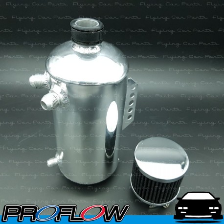 PROFLOW Catch Can 1.5L with AN Bungs and Breather Oil Tank Polished