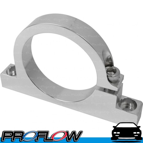 PROFLOW Single Fuel Filter 61mm Bracket for FS302 Filter Silver Billet