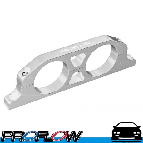 PROFLOW Dual FS301 Filter Bracket Silver Billet 50mm