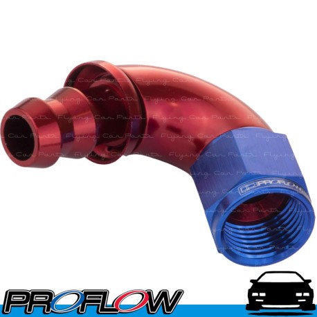 PROFLOW 510 Series 120 Degree Hose End Fitting Blue/Red Push On AN -6 (AN6)