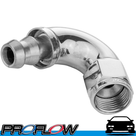 PROFLOW 510 Series 120 Degree Hose End Fitting Polished Push On AN -6 (AN6)