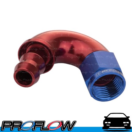 PROFLOW 510 Series 150 Degree Hose End Fitting Blue/Red Push On AN -6 (AN6)