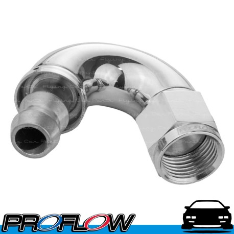 PROFLOW 510 Series 150 Degree Hose End Fitting Polished Push On AN -6 (AN6)