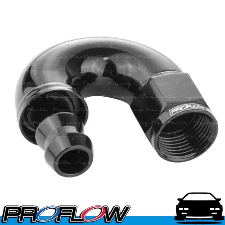 PROFLOW 510 Series 180 Degree Hose End Fitting Black Push On AN -12 (AN12)