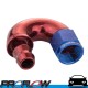 PROFLOW 510 Series 180 Degree Hose End Fitting Blue/Red Push On AN -6 (AN6)