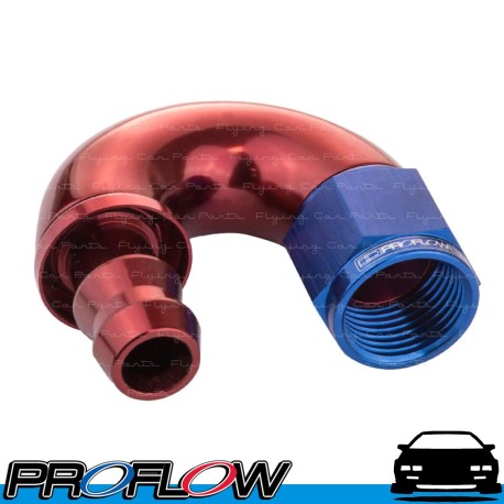 PROFLOW 510 Series 180 Degree Hose End Fitting Blue/Red Push On AN -6 (AN6)