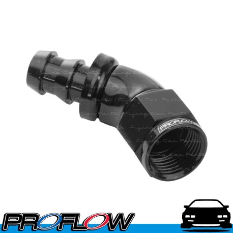 PROFLOW 510 Series 45 Degree Hose End Fitting Black Forged Push On AN -4 (AN4)