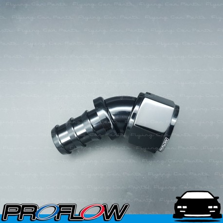 PROFLOW 510 Series 45 Degree Hose End Fitting Black Forged Push On AN -12 (AN12)