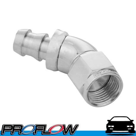 PROFLOW 510 Series 45 Degree Hose End Fitting Polished Push On AN -4 (AN4)