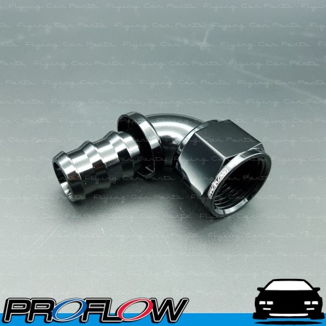 PROFLOW 510 Series 90 Degree Hose End Fitting Black Forged Push On AN -12 (AN12)