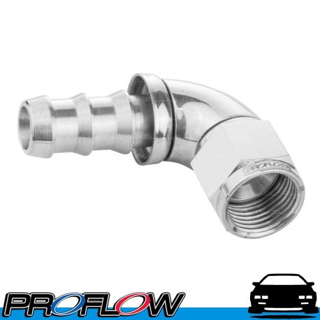 PROFLOW 510 Series 90 Degree Hose End Fitting Polished Push On AN -4 (AN4)