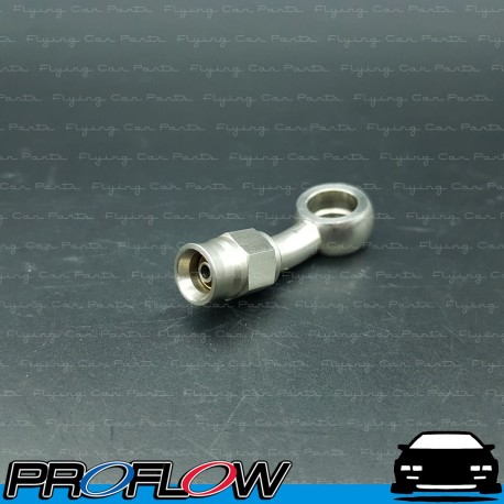 PROFLOW 10mm Banjo To AN -3 (AN3) PTFE Hose End S/S Fitting 20 Degree Bend